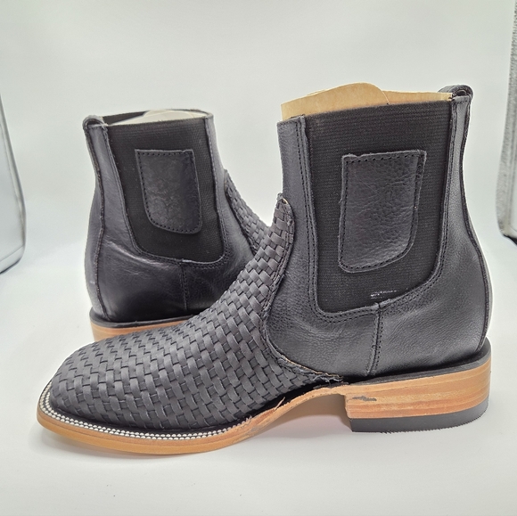 NIB Rock Em France Square Toe Men Ankle Boot - Black - 6 - Picture 9 of 10